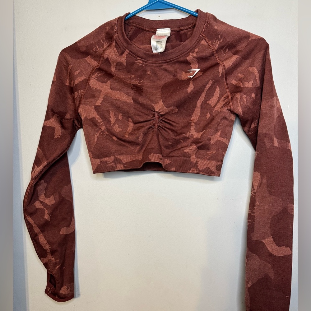 Gymshark Camo Long Sleeve Crop Top